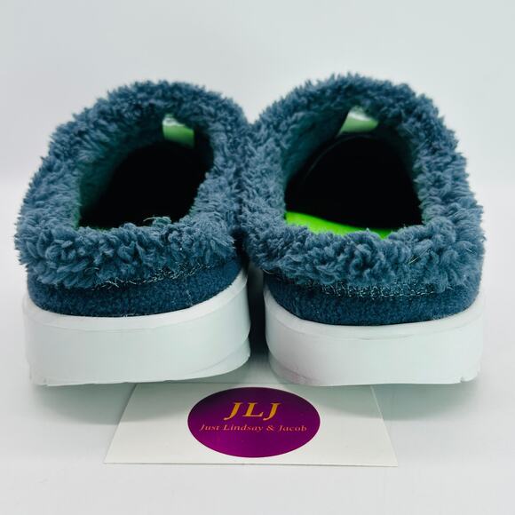 OOFOS Men's OOcoozie Mule Slip On Recovery Shoes Moroccan Blue Sherpa Size 8 - Picture 5 of 10